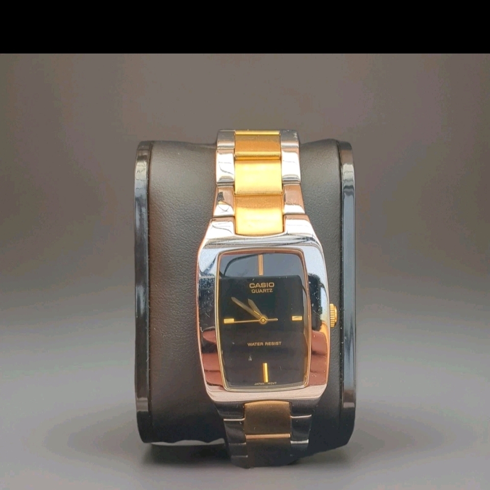 Casio Black and Gold Stainless Steel Watch